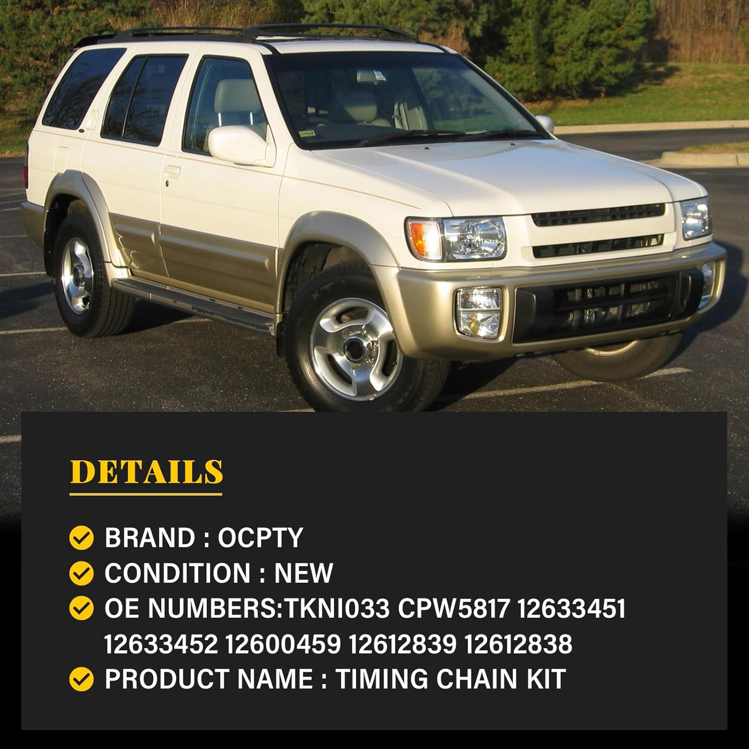 OCPTY Timing Chain Kit with Sprockets for Nissan for Infiniti Pathfinder QX4 3.5L