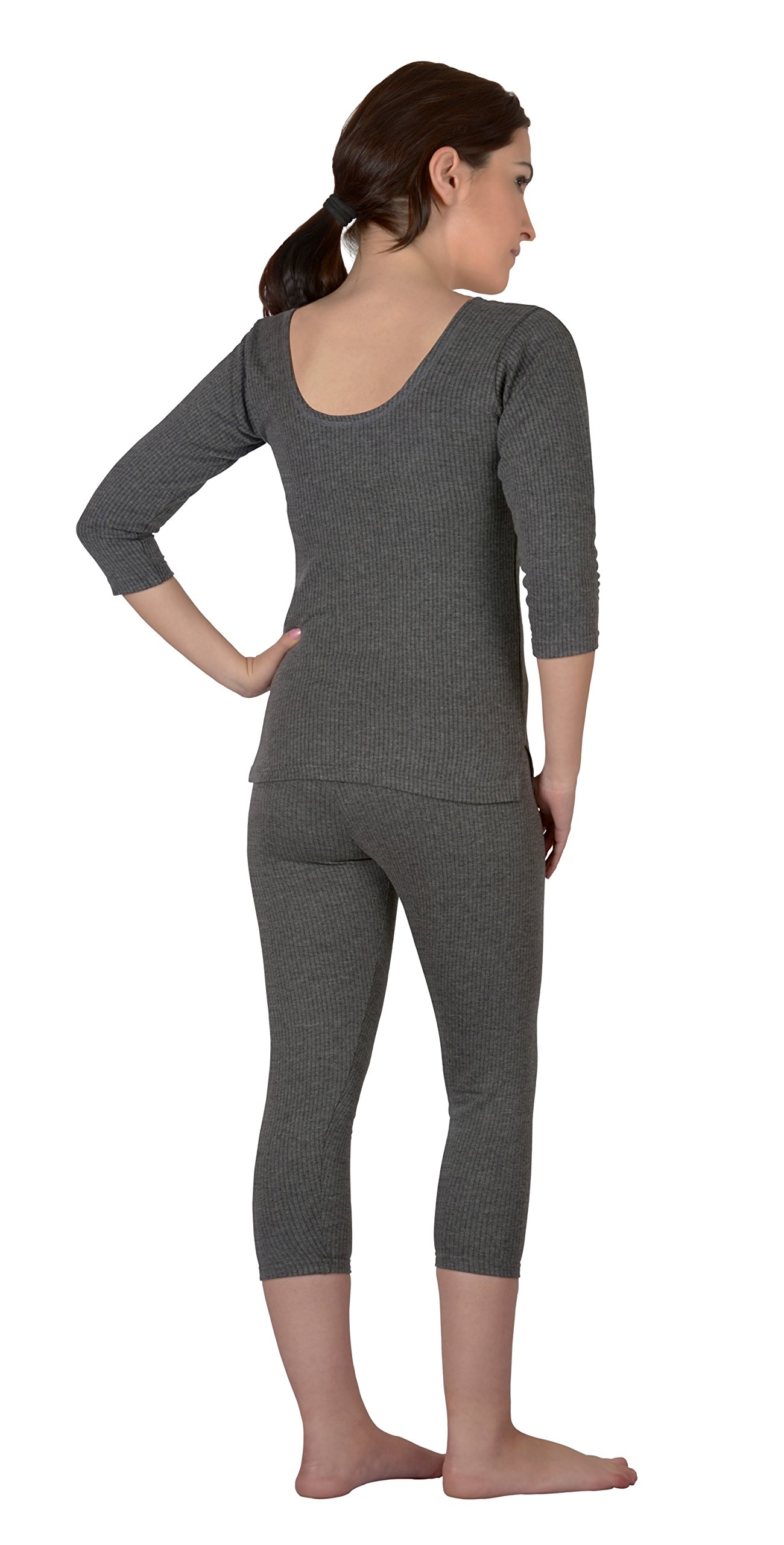 Selfcare Girls Full Sleeve Thermal Top & Pyjama Set Dark Grey - Image 2 thumbnail