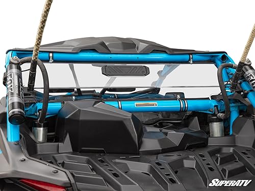 Miniatura 1 de SuperATV Parabrisas trasero ventilado de policarbonato de 1/4 pulgadas para Can-Am Maverick X3 900 / Turbo / X / Max (ver ajuste) | Premontado para