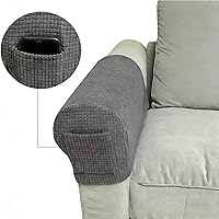 Vista 10 de Fundas para reposabrazos de sofá, fundas para reposabrazos con bolsillo, protector elástico para reposabrazos de sofá, fundas extraíbles