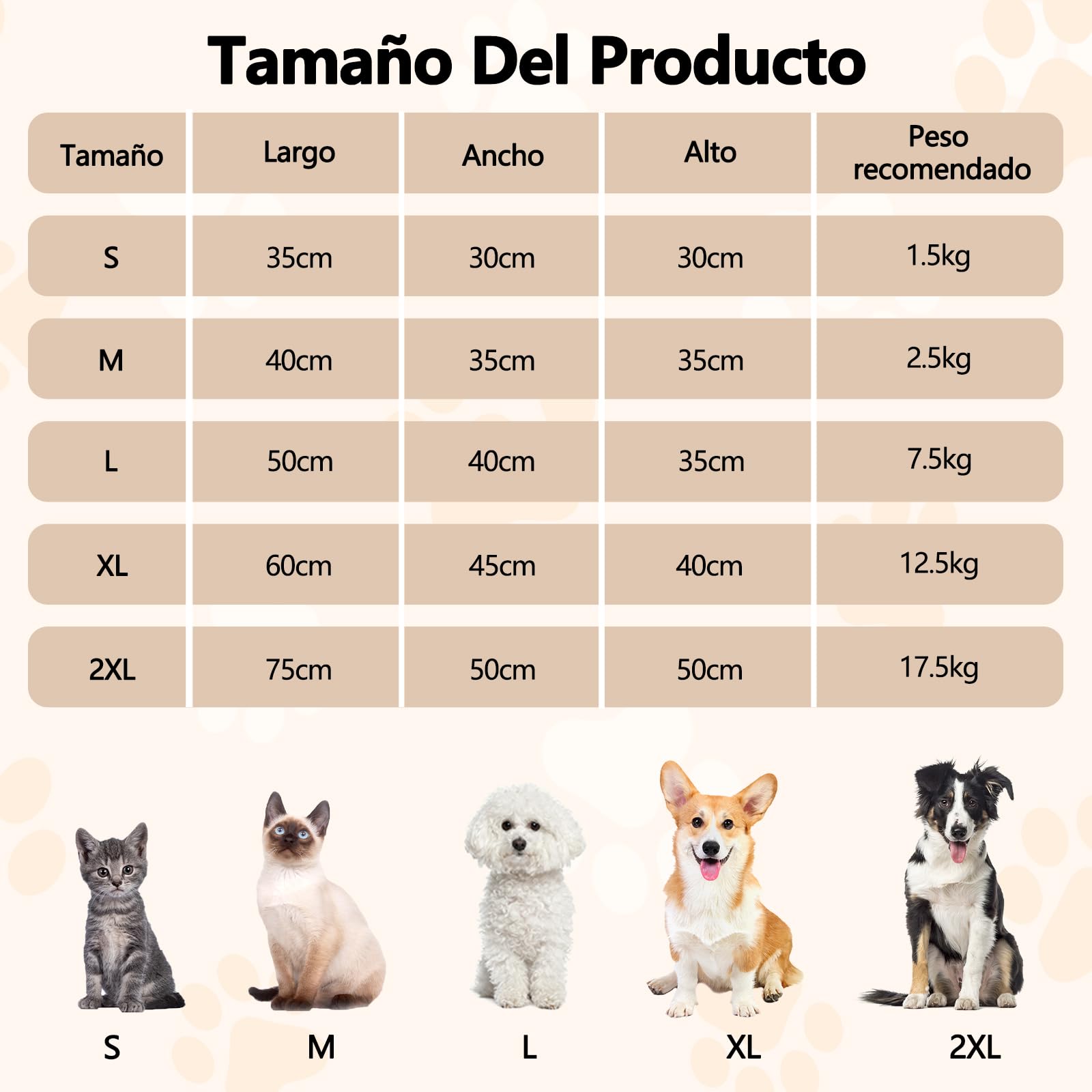 Galatée Cama para Perros, Nido Suave para Gatos con Cojín Desmontable, Cálido Refugio para Mascotas, Bonita Casa para Gatos con Base Antideslizante, Tienda De Campaña para Perros(2XL, Marrón)