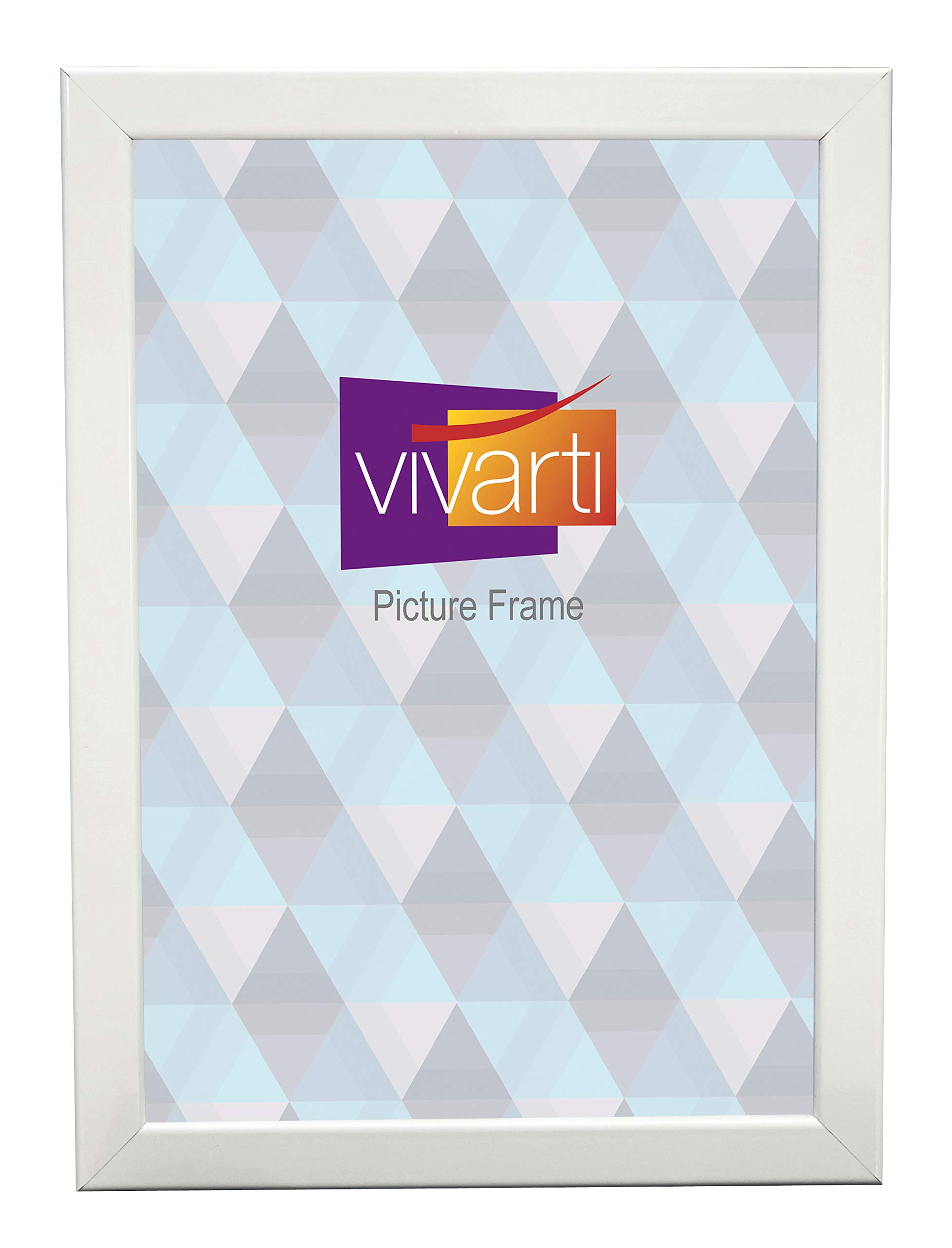 Vivarti Gloss White Thin Picture Frame (A4 Size, 21 X 29.7Cm) Portrait Or Landscape Photo Frame (With Clear Styrene Sheet & Wall Mounted Hook For Photos, Pictures, Posters, Decor, Certificate Frame)