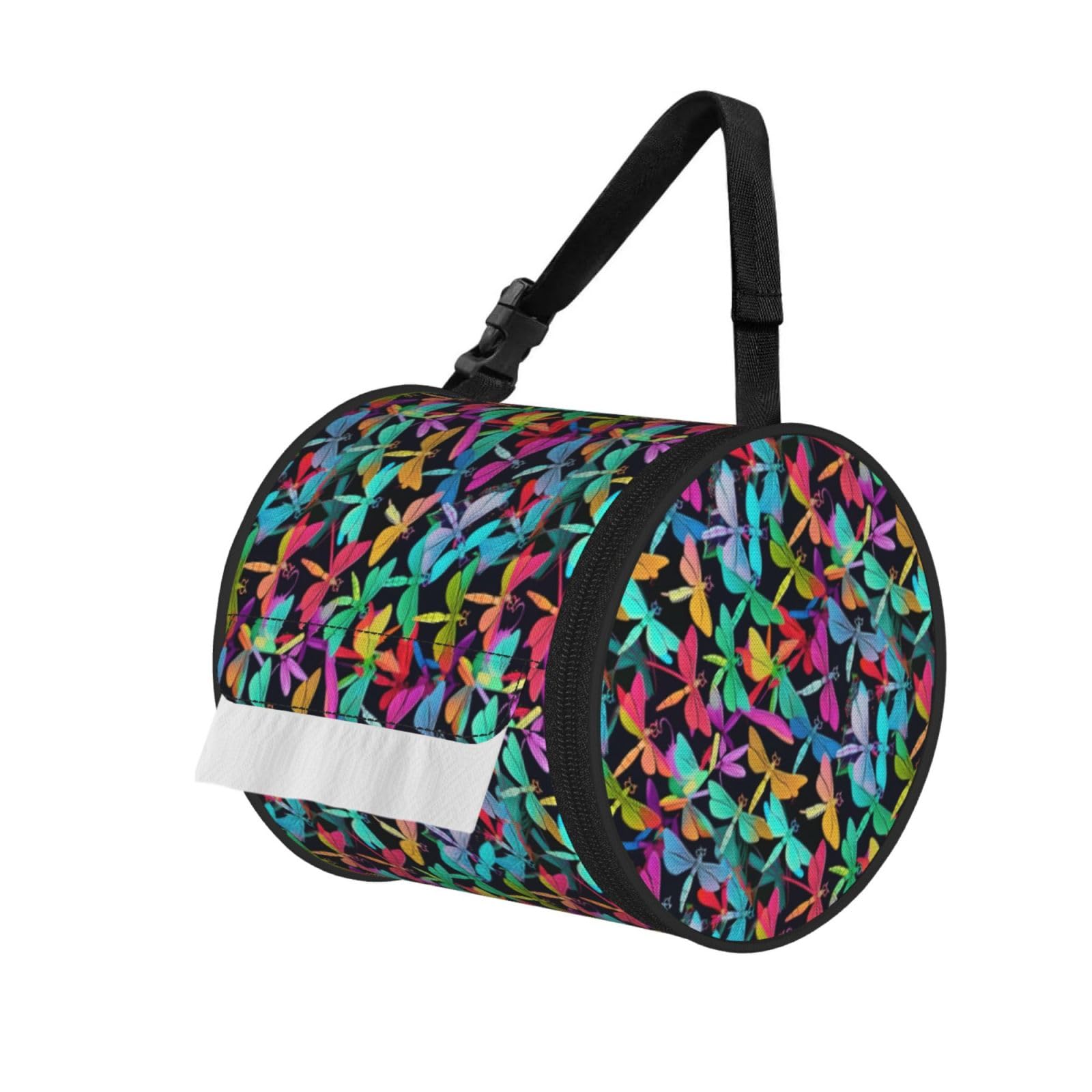 Cute Dragonflies Print Cylindrical Tissue Holder Bathroom Car Home Office Kitchen Decor Versatile