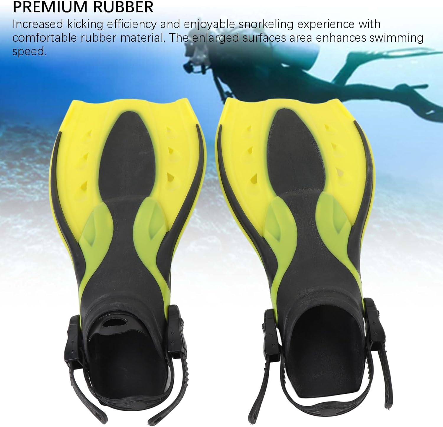 Professional Rubber Swimming Fins - Comfortable Swim Flippers for Training and Snorkeling, for Teenagers and Adults (Size S 40/41)