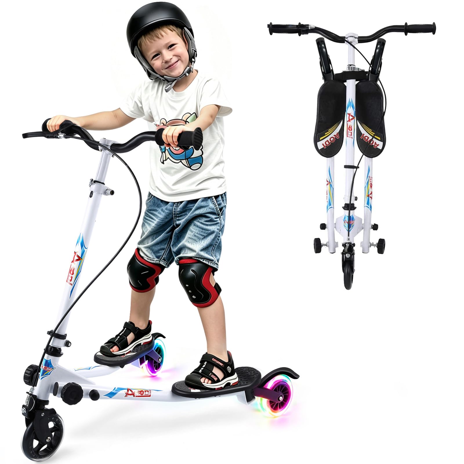 Amazon.com: AODI Swing Scooter for Kids, 3 Wheels Foldable Wiggle
