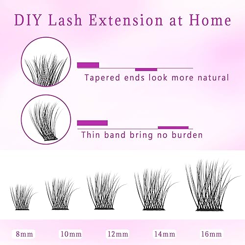 Miniatura 2 de Pestañas individuales en racimo, extensión de pestañas, pestañas manga, longitud mixta, pestañas postizas para bricolaje en casa