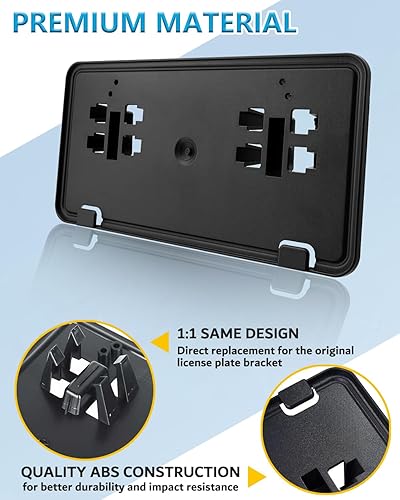 Miniatura 5 de Marco de matrícula delantero para Ford F150 2018 2019 2020 sin taladro, soporte de montaje para parachoques delantero, accesorios F-150 (reemplazar