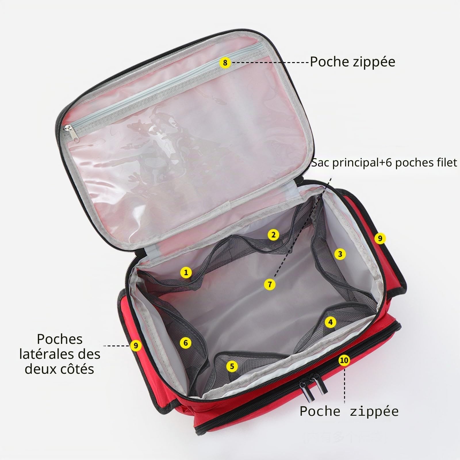 Portable kit Premier Secours, Grande Capacité Trousse Medicaments Voyage, Sac Familial de Rangement pour Médicaments, Organisateur de Premiers Secours, pour Maison,Voyages,l'école et la Camping