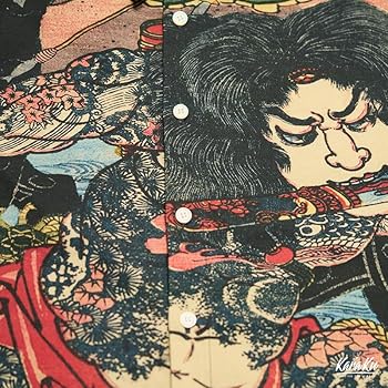 KARAKU「通俗水滸伝豪傑百八人之壱人・浪裡白跳張順」浮世絵柄長袖シャツ【新品 Amazon | [karaku] 「通俗水滸伝豪傑百八人之壱人・浪裡白跳張順