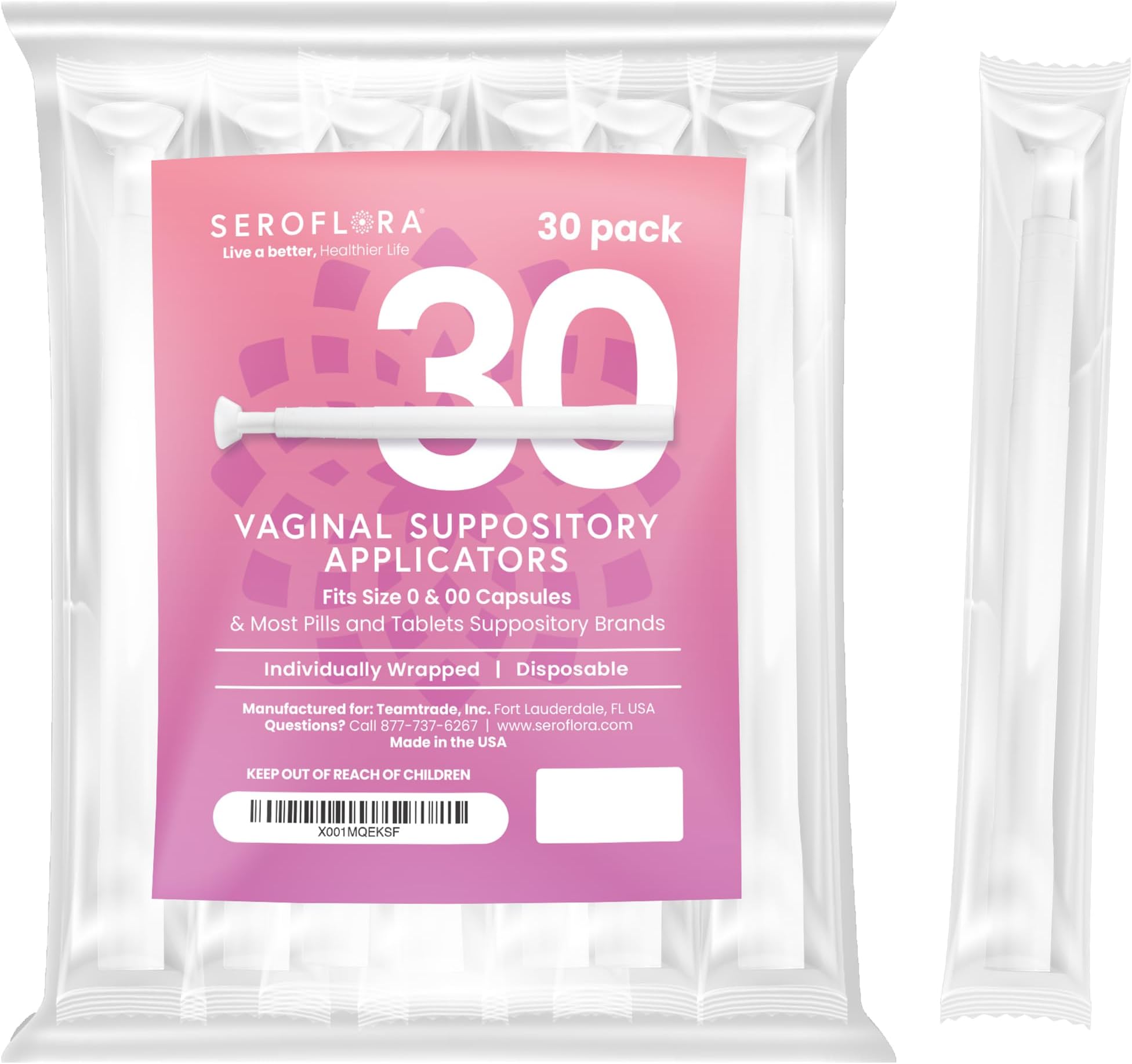 Seroflora Boric Acid l Suppository Applicator for Capsules 28 Pack - Boric Acid Suppositories Applicators for Women