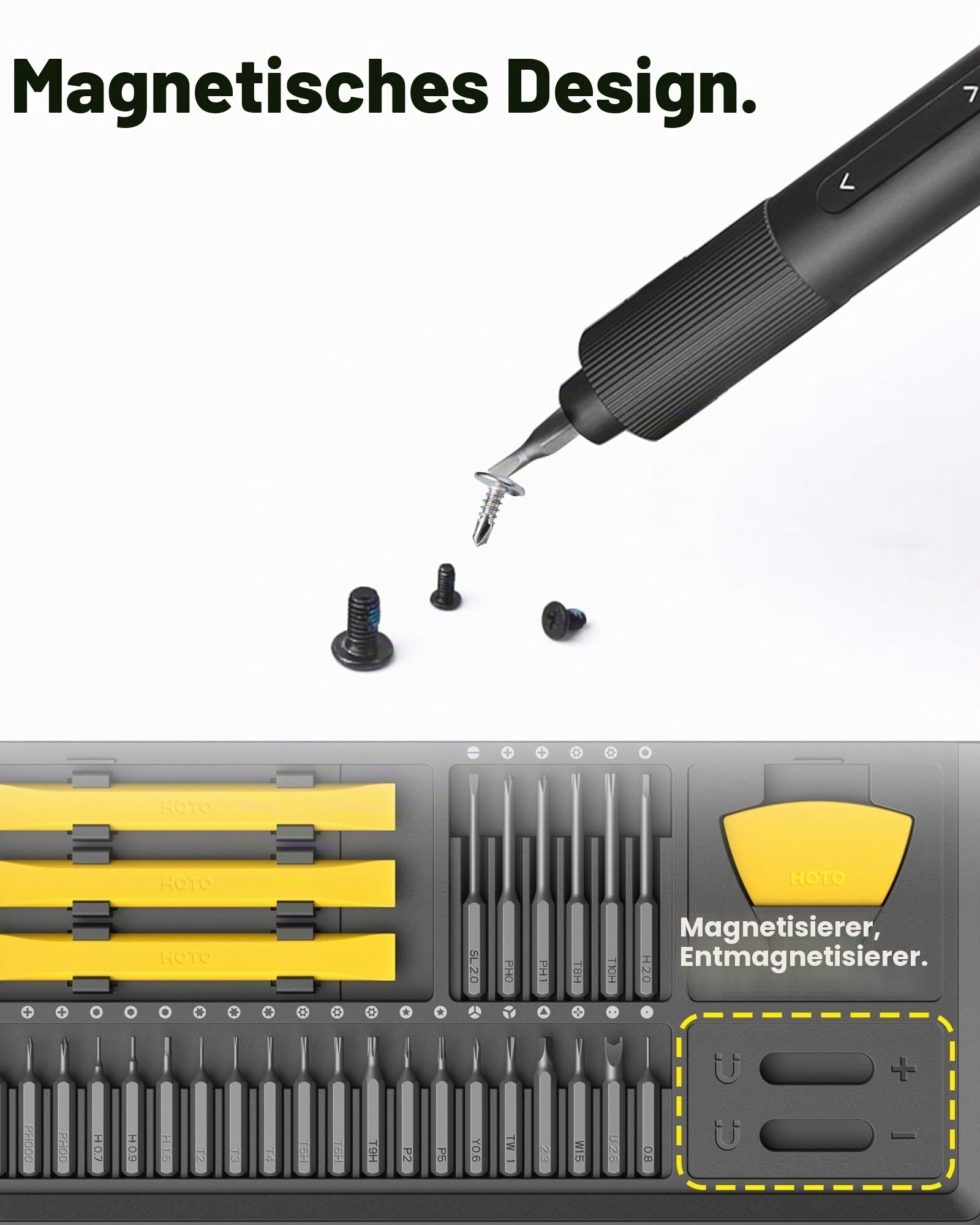 HOTO Präzisions-Schraubendreher-Set, 48 in 1 Magnetische Bits, Werkzeug | Handy Reparatur für Brillen Uhren Uhrmacher PC Laptop Switch PS4/5 Kamera, Feinmechaniker Schraubenzieher Set