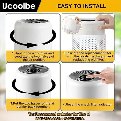 Miniatura 5 de Paquete de 2 mini filtros de repuesto para mini purificadores de aire LEVOIT Core, repuesto de filtro HEPA H13, filtro de alta eficiencia 3 en 1 con
