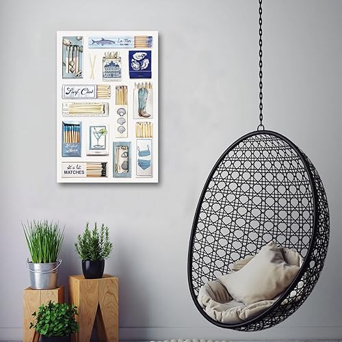 Miniatura 3 de Pósteres de arte retro de Matchbox Funky Blue Beachy Wall Art Cute Coastal Cowgirl Decoración de la habitación Preppy Verano Impresiones en lienzo