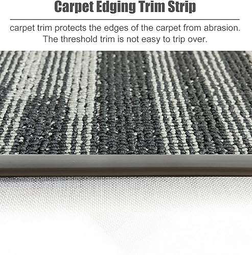 Miniatura 7 de Dark Grey PVC Carpet Transition Strip Self Adhesive,Threshold Cover Floor Edging Trim Strip Carpet to Tile,Doorways Threshold Strip