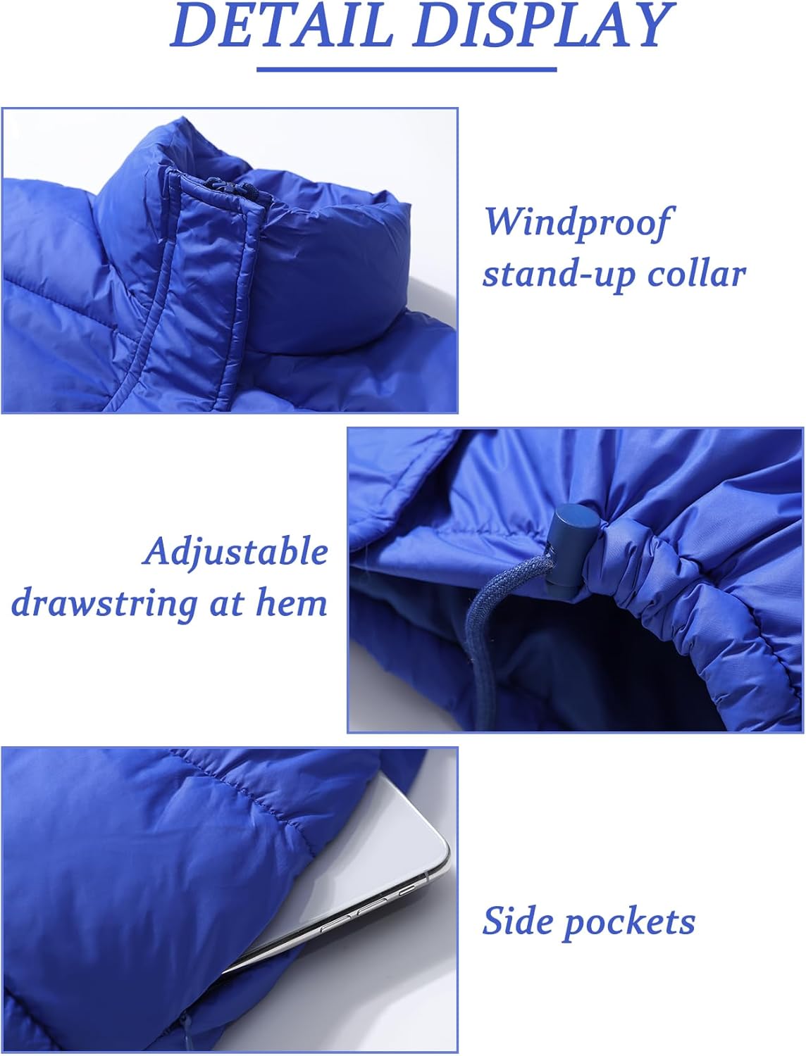 PEHMEA Women's Cropped Puffer Jacket Winter Warm Zip Up Stand Collar Short Down Bubble Coat with Pocket - Image 5