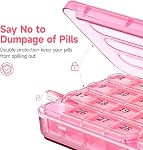 Zoksi Organisateur mensuel de pilules 1 Une fois par jour, un mois Voyage Pill Case, 30 Organisateur de boîtes à pilules une fois par jour, 31 Conteneur quotidien de médicaments avec grand support de pilule, pour supplément de vitamine médicaments, rose
