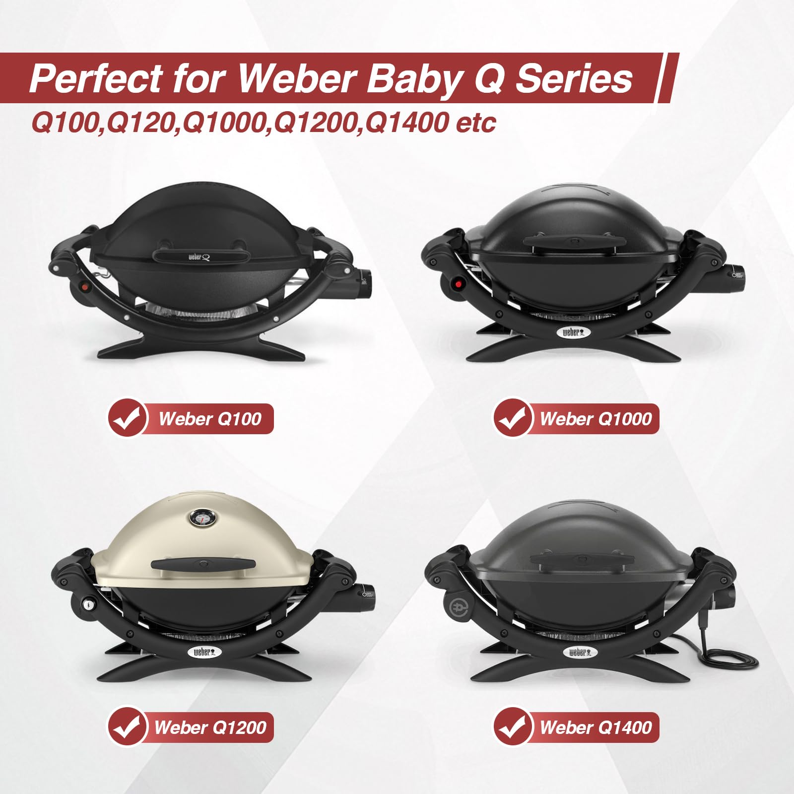 6558 Grillplatte für Weber Q100 q1200 Elektro Q1400 q1000 q1400 gasgrill, 32CM Gusplatte for Weber Q100 Q1000 Serie Q120 Q1200 Grillrost Zubehör Griddle Ersatzteile