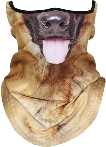 AlleShaw 3D Animal Neck Gaiter Balaclava Anti-UV Windproof Face Mask Scarf for Motorcycle Cycling Hiking Ski