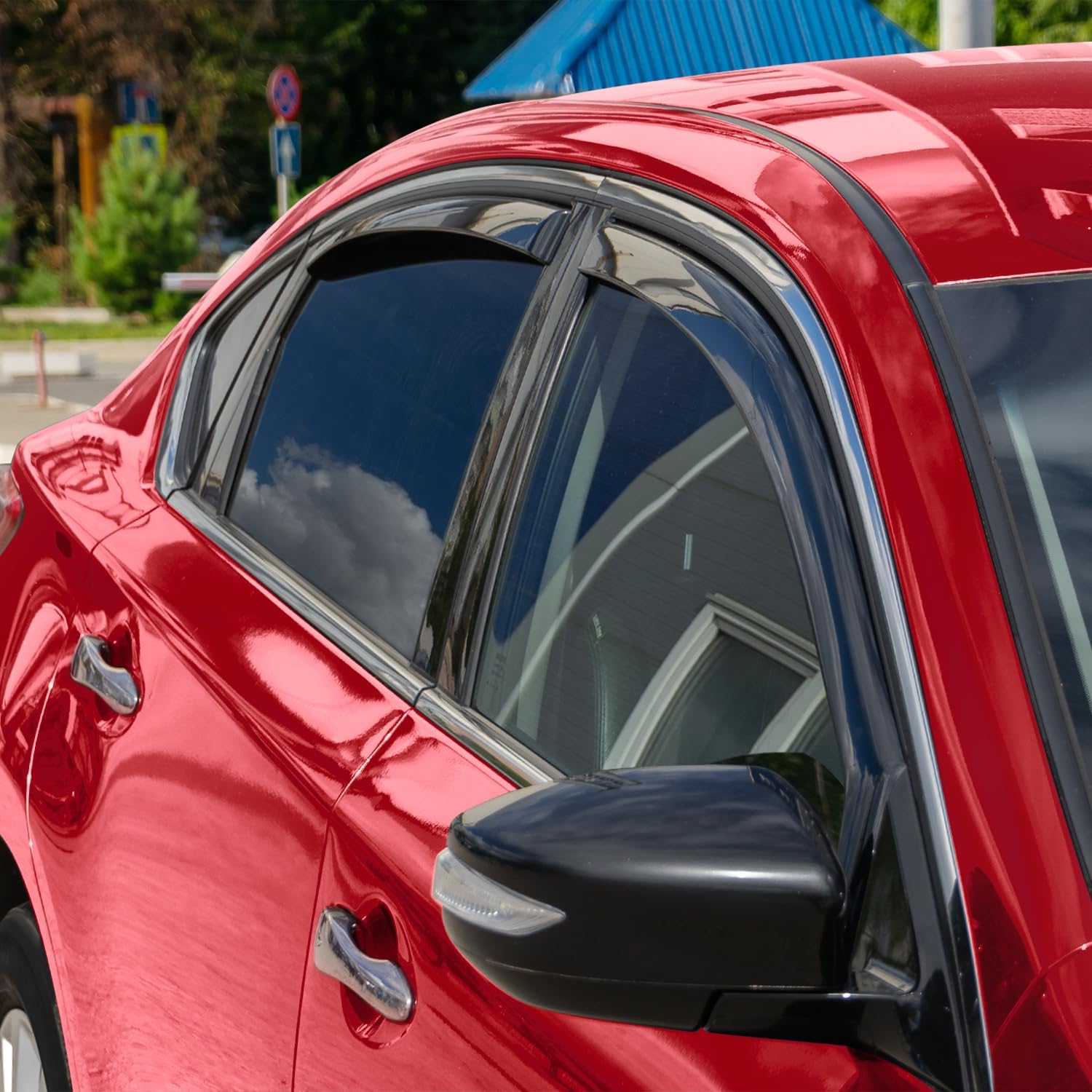 Voron Glass in-Channel Extra Durable Rain Guards for Nissan Altima 2013-2018, Window Deflectors, Vent Window Visors, 4 Pieces - 200713