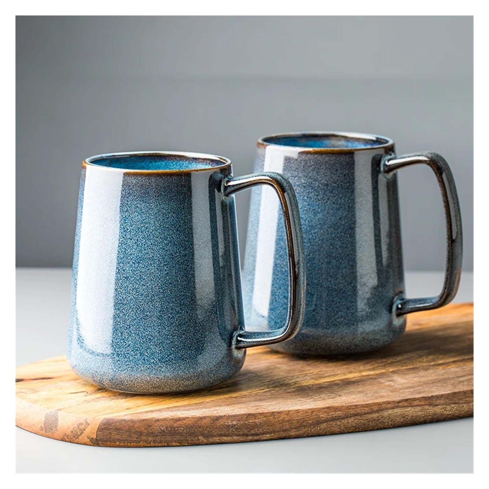 Tasse Mit Deckel 700ml Retro Keramik Becher Mit Löffel Kaffee Kreative Büro Büro Tee Trinken Drink Paare(NO Spoon lid)