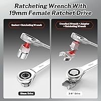 Vista 3 de BILITOOLS Juego de herramientas de cinturón serpentino universal de 15 piezas, kit de herramientas tensor de cinturón con llave de trinquete, llaves