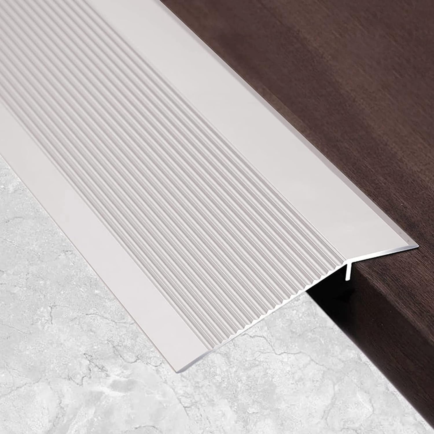 Bande de transition en aluminium extra large, seuil de finition haut de gamme argent de 100cm