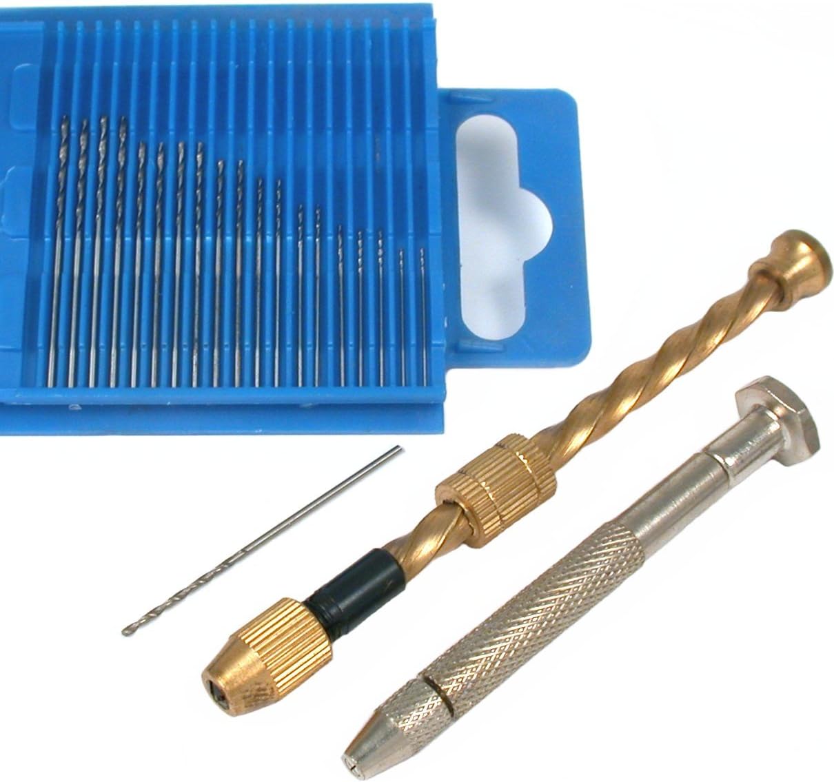 22 Spiral Hand Drill Swivel Pin Vise Twist Drill Bits