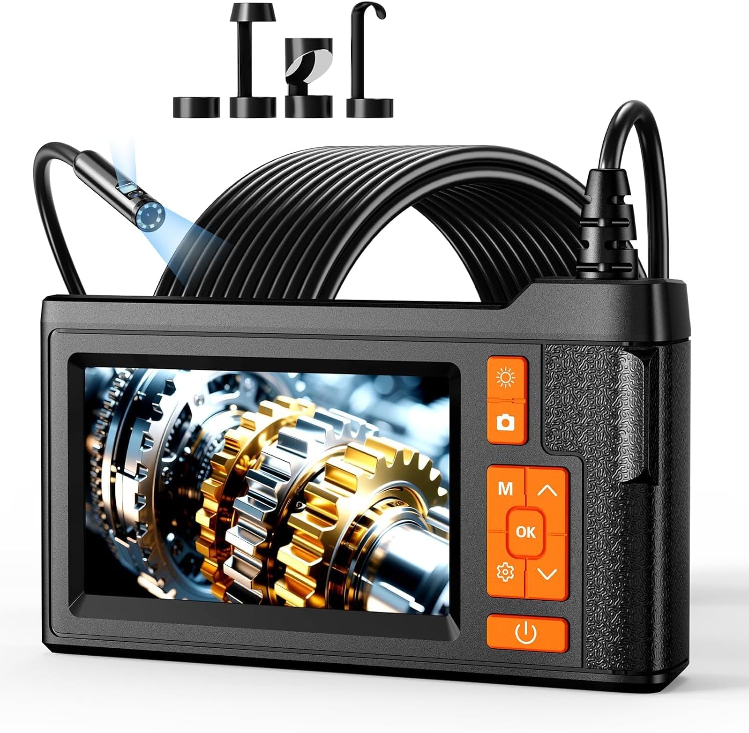 Dual Lens Borescope Inspection Camera, 4.3" HD Screen 1080P Photo Video