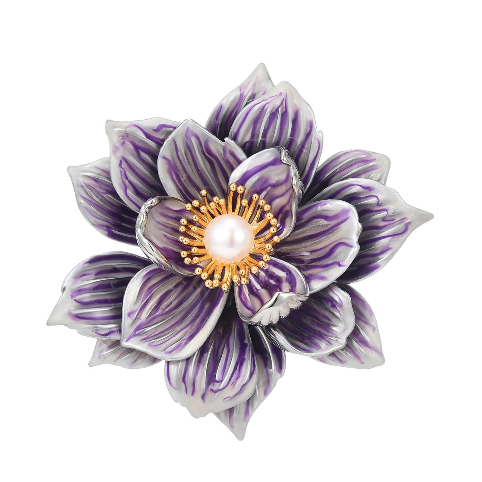 Corpetto variopinto dell'anemone della perla del fermaglio magnetico floreale dello smalto