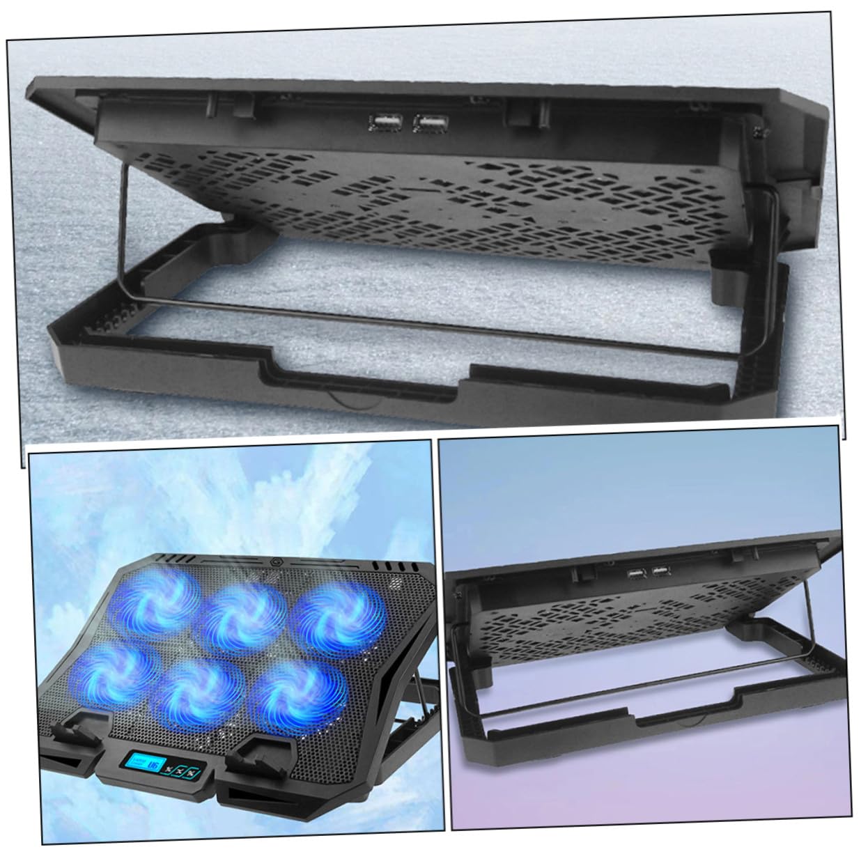 Gatuida Laptophalterung mit Verstellbarer Höhe Leiser Laptop-kühler Effiziente Wärmeableitung USB-anschluss Kompatibel mit Notebook Cooling Pad für Ruhigen Betrieb