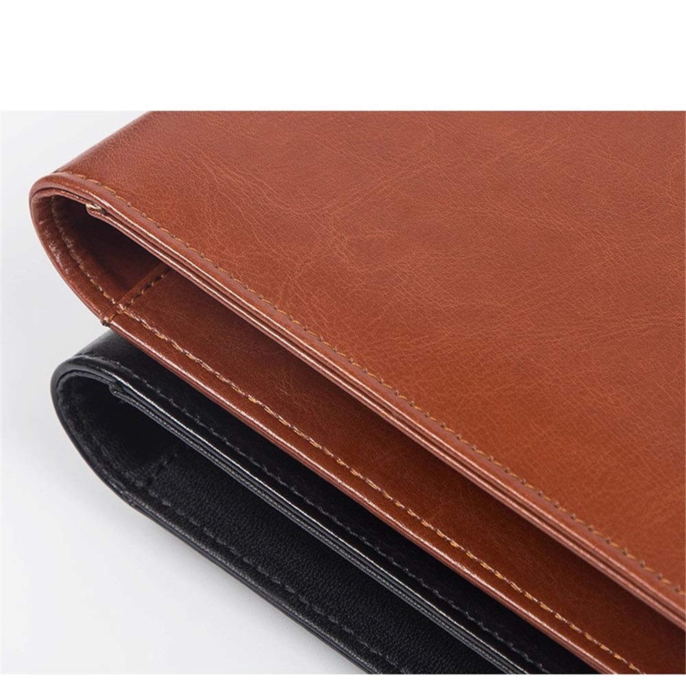 Conférencier multifonction A5 en cuir pour entretiens, CV, documents d'affaires (marron, 230 x 175 mm)
