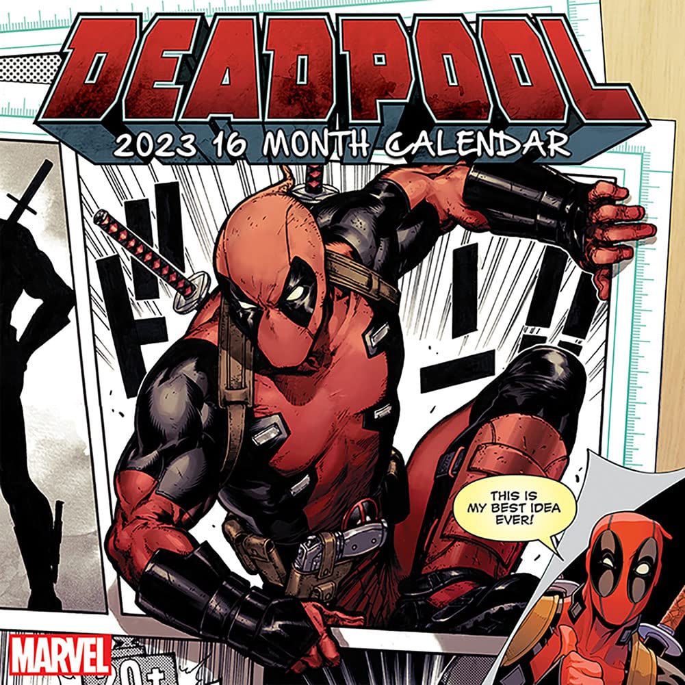 Deadpool Calendar 2023 - Month to a View Planner 30cm x 30cm - Official Merchandise