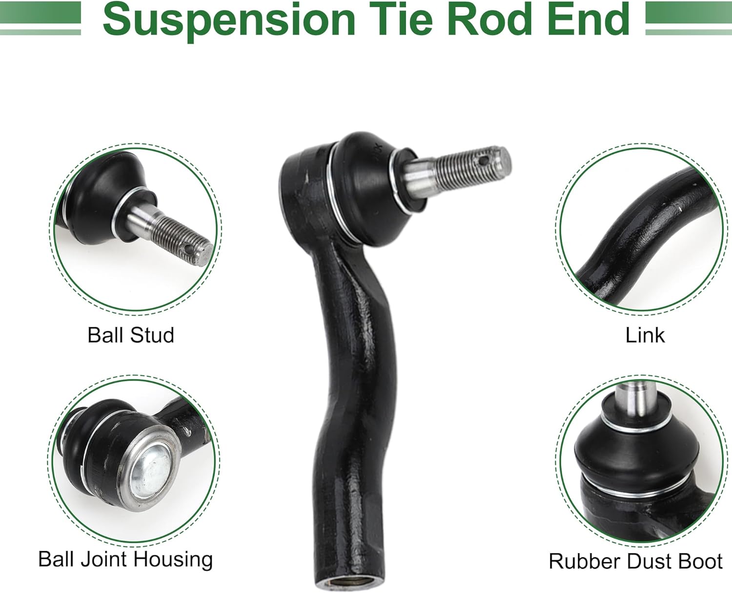 X AUTOHAUX 6 Pcs Front Suspension Kit Outer Tie Rod Ends Front Sway Bar Link Swing Arm Ball Joint for Toyota RAV4 2001-2005 No.ES3654/ES3655/K90309/K80296