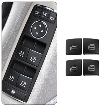 4PCS Window Switch Button Covers for 2007-2013 Mercedes Benz C-Class Models