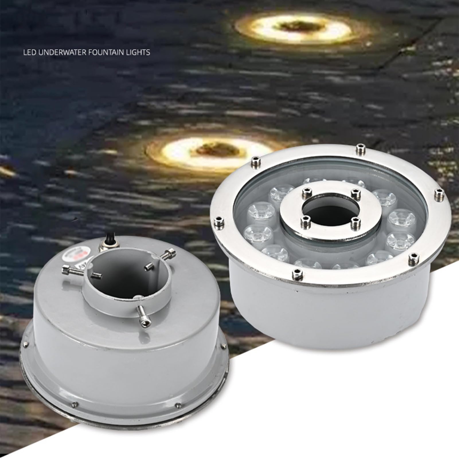 Luci LED per laghetto a bassa tensione, luce subacquea IP68, impermeabile, riflettore paesaggistico per giardino, patio, fontana, cascata, luce per piscina, blu, 18 W-AC24 V