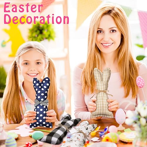 Miniatura 6 de 12 piezas de tela de peluche, conejitos de Pascua, decoración rústica de granja, decoración de conejo de zanahoria, decoración de conejo, decoración