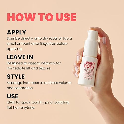 Miniatura 5 de ELEVEN AUSTRALIA I Want Body Volume Powder - Polvo voluminizador ligero para elevación instantánea y plenitud, ideal para cabello fino a medio,