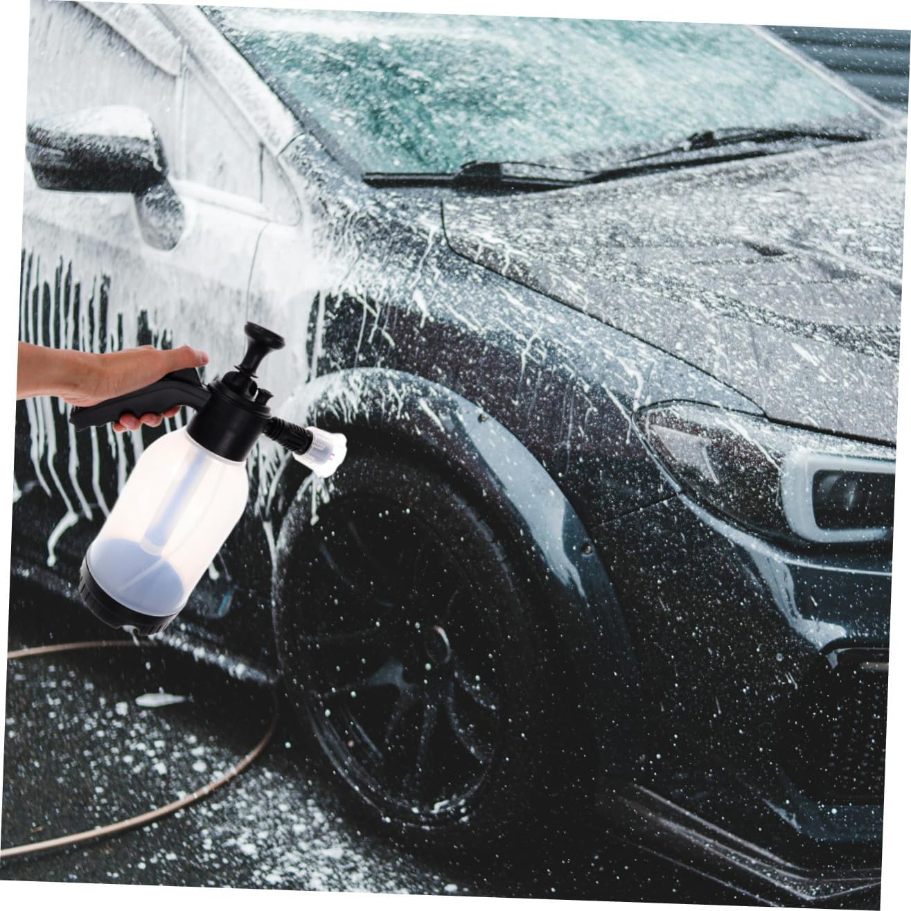Zerodeko Versatile High-Pressure Foam Sprayer for Car Washing Adjustable Density Hand-held Pump Applicator with Durable Construction for Car Detailing and Cleaning