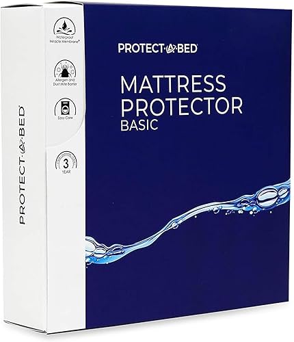 Protector de colchón básico., mezcla de algodón, Blanco, Completo