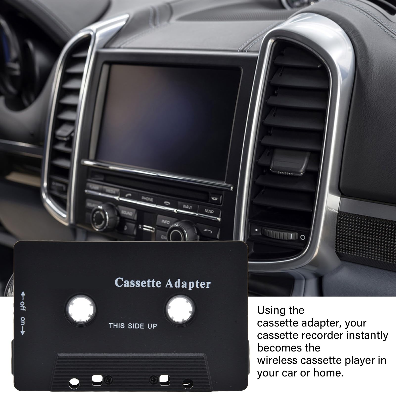 Cassette Bluetooth Adaptador Cassette Bluetooth Coche Inalámbrico Convertidor de Receptor de Casete con Cable USB para DVD Radio