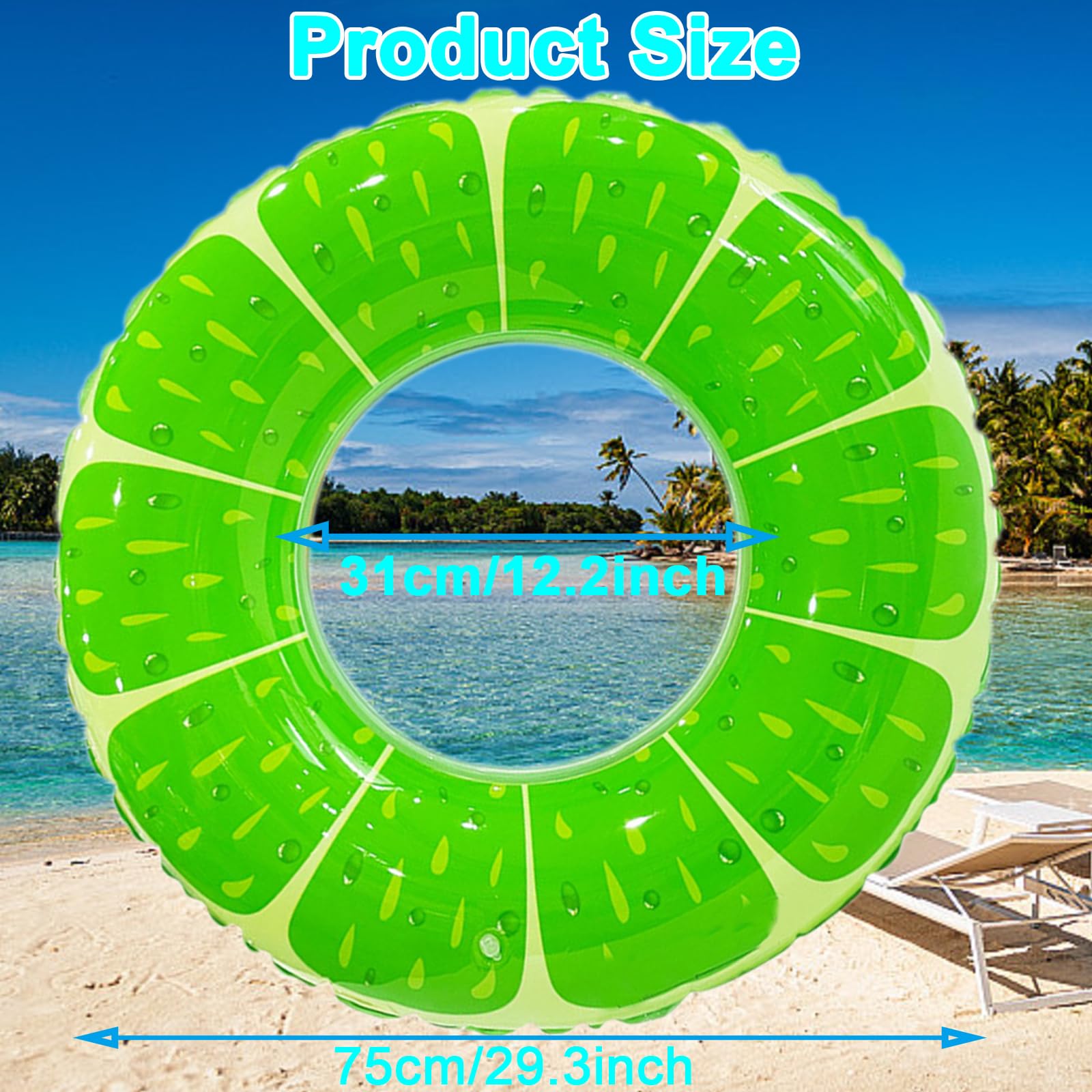 Astrymtic 3-Pack Fruit Pool Floats – Orange, Lemon, Grape Inflatable Rings For Summer Fun