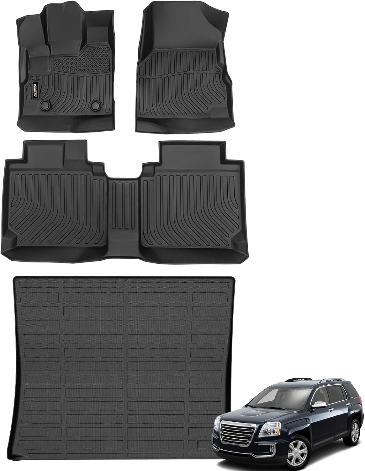 Binmotor-Floor Mats Cargo Liner Set for GMC Terrain 2012-2017?2012-2017 Chevy Equinox, All Weather Car Floor Mats 2017 GMC Terrain/Chevy Equinox Accessories for Terrain Fit Terrain/Equinox 2012-2017