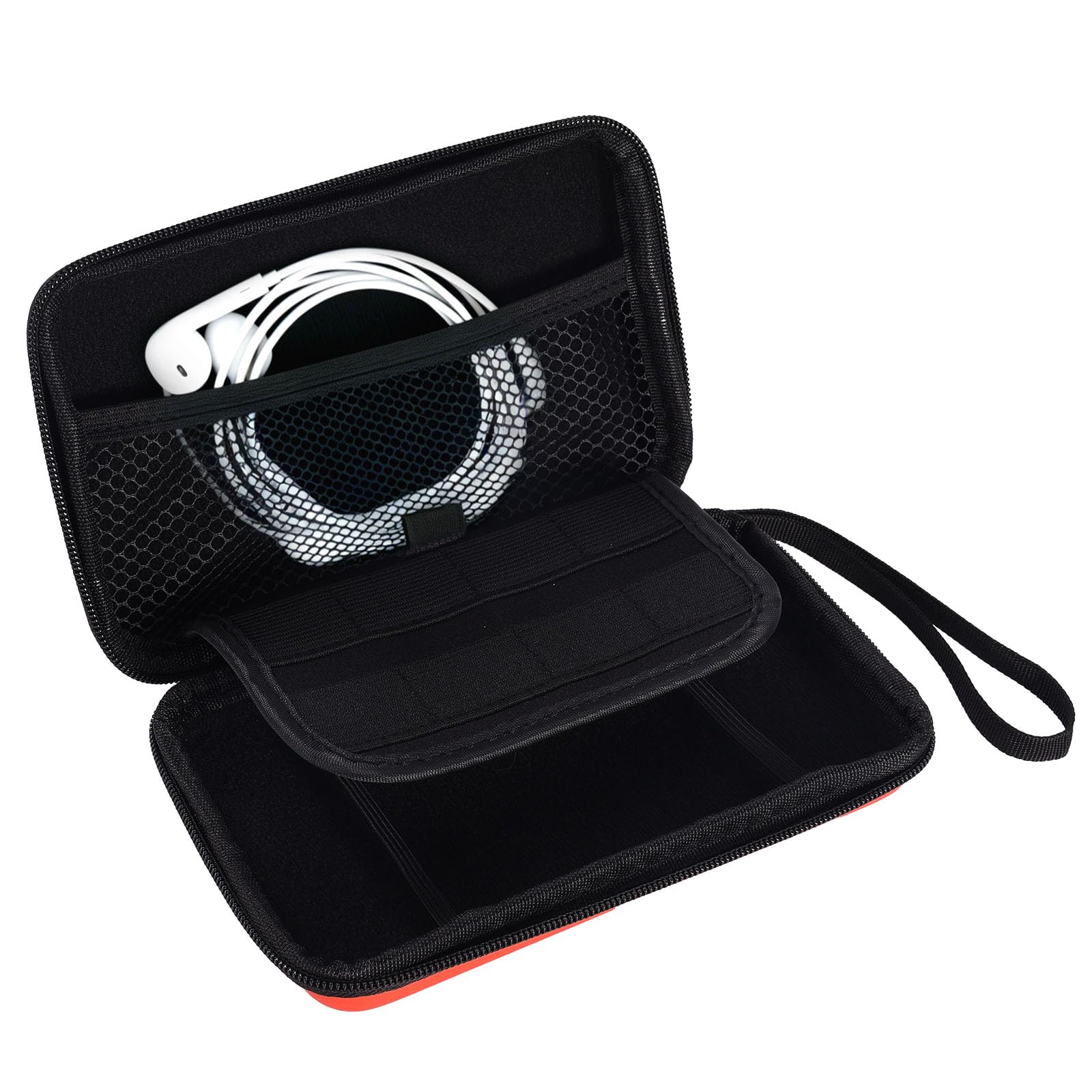 Etui Przechowywania dla New 3DS 3DS 2DS XL DSi DS Lite, Wodoodporne Chroniące Etui Transportowe z Odłączanym Paskiem Nadgarstek Kompaktowa Twarda Osłona dla Przenośnej Konsoli Gier (Czerwony)