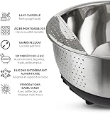Yum Asia 304 Stainless Steel Rice Washing Bowl (22cm) with Silicone Base and Handle - 2