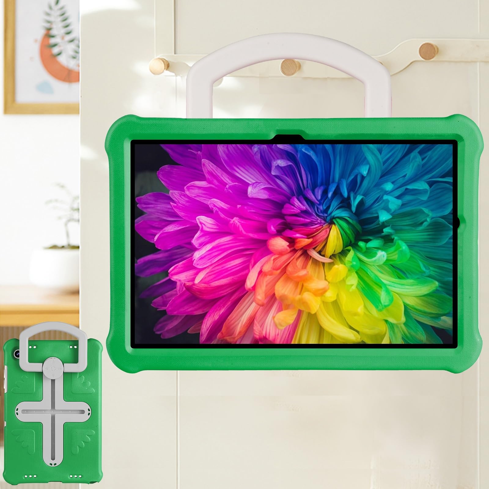 Custodia protettiva per tablet PC compatibile con Samsung Galaxy Tab A9 Plus SM-X210/SM-216/SM-X218 da 11 pollici, custodia robusta resistente con cavalletto girevole a 360°/copertura per mano e