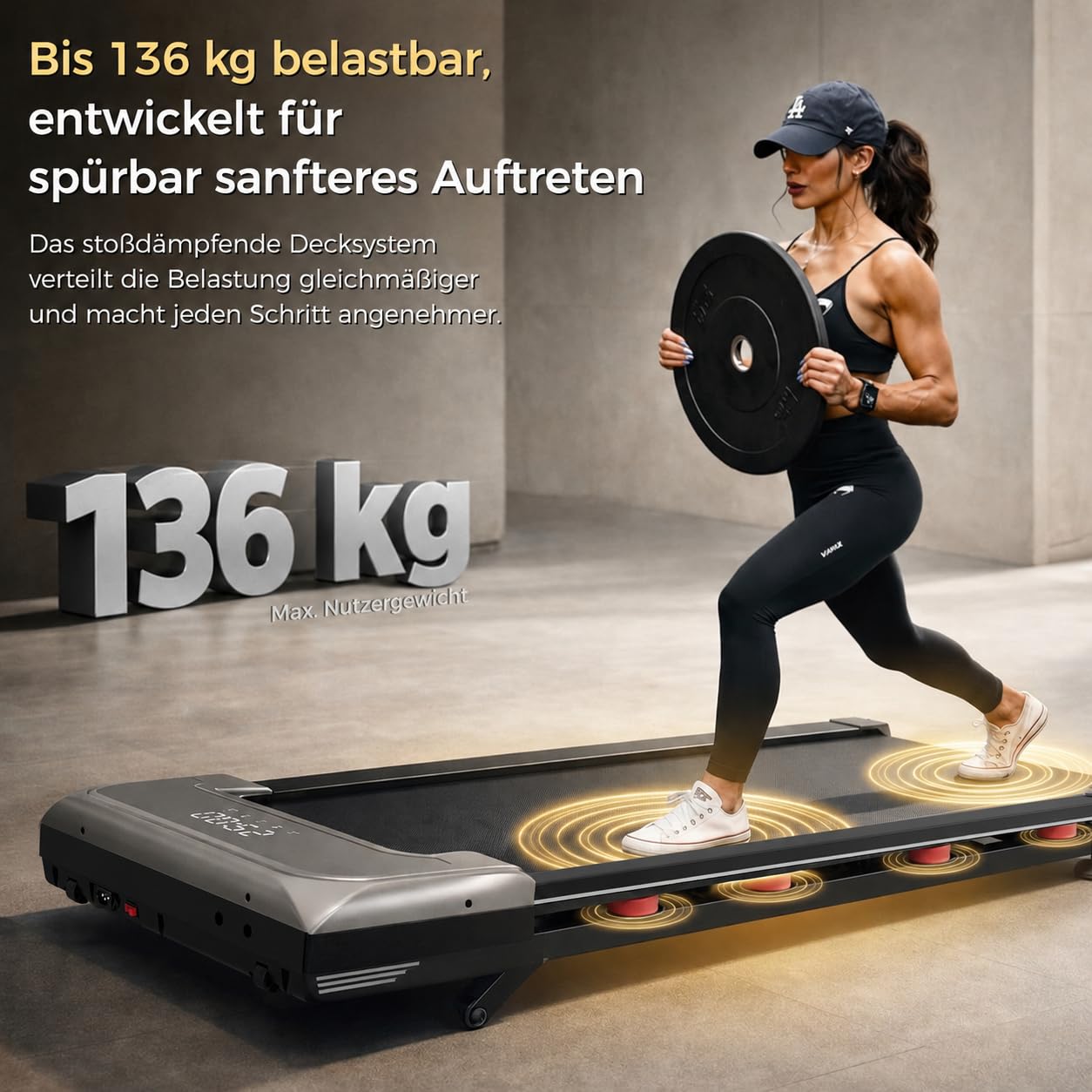 Niceday Laufband für Zuhause, 18% Steigung, 14 KM/H, Profi-Laufband | 46cm große lauffläche, Klappbar, Leiser 3HP Motor, 120 kg Tragkraft, Gelenkschonend für Zuhause