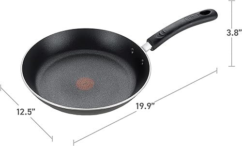 Miniatura 7 de T-fal E93808 Sartén antiadherente profesional Utensilios de cocina antiadherentes Sartén de 125 pulgadas Indicador de calor termo-spot Negro