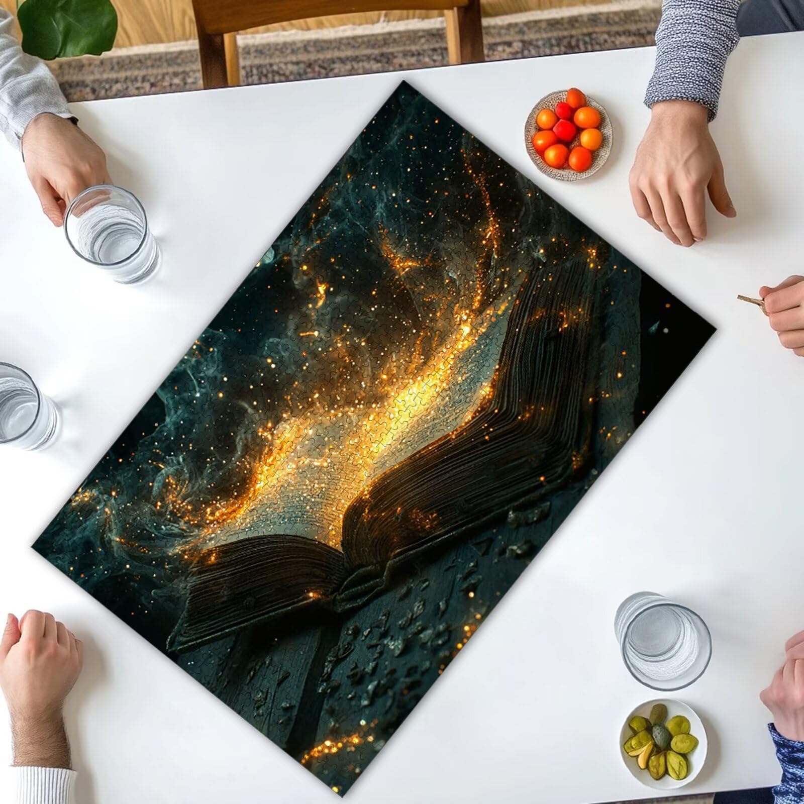 Puzzle Magiczna Książka, Puzzle 5000 Pieces Drewniane Marzenie Wymagania Dla Dorosłych, Rozmiar: 156 x 105 cm, Gra Edukacyjna DIY z pudełkiem na prezent dla dorosłych, Przerywacz głowy do dekoracji