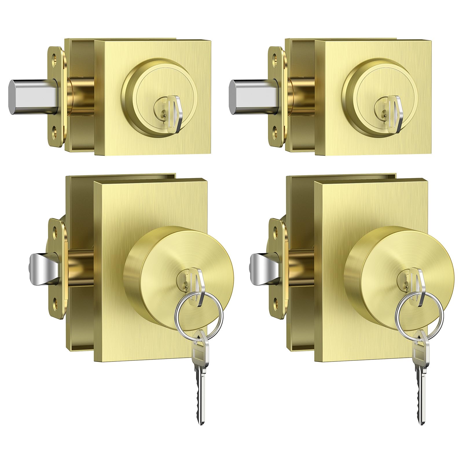 Satin Chrome Privacy Door Knobs - Lock & Release -9