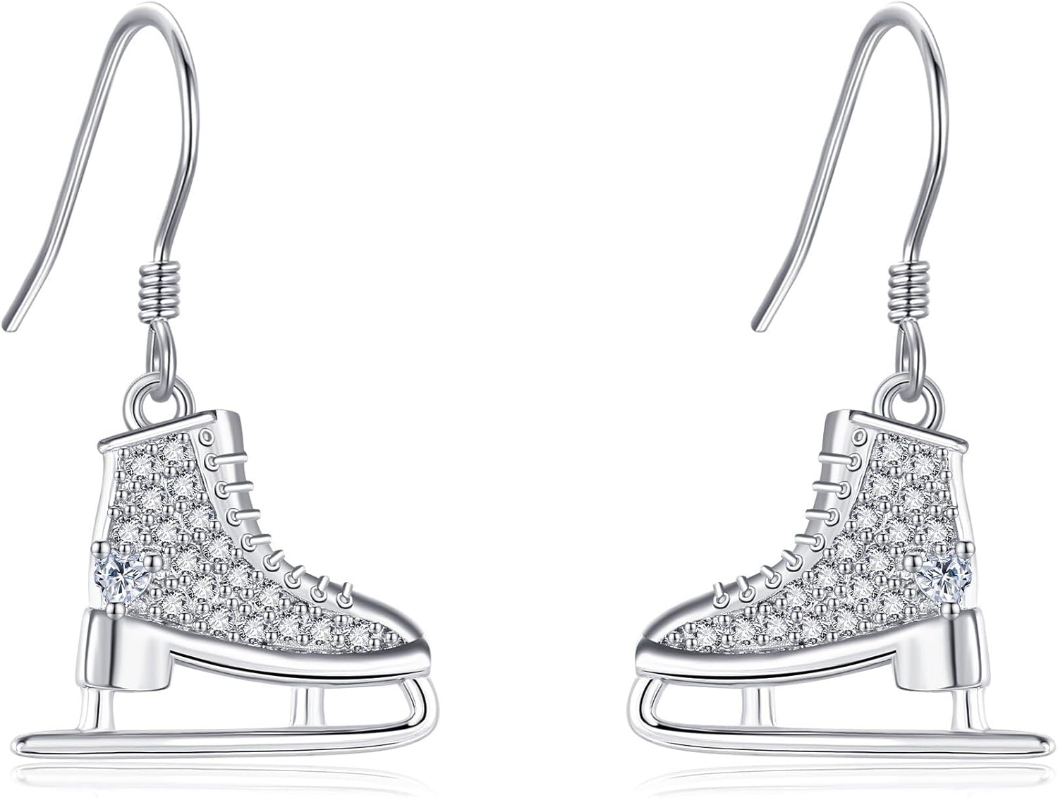 YAFEINI Skater Gifts Earrings Sterling Silver Ice Skate Dangle Drop Earrings Figure Skating Jewelry for for Women Skate Lover Gifts (Skater Earrings)